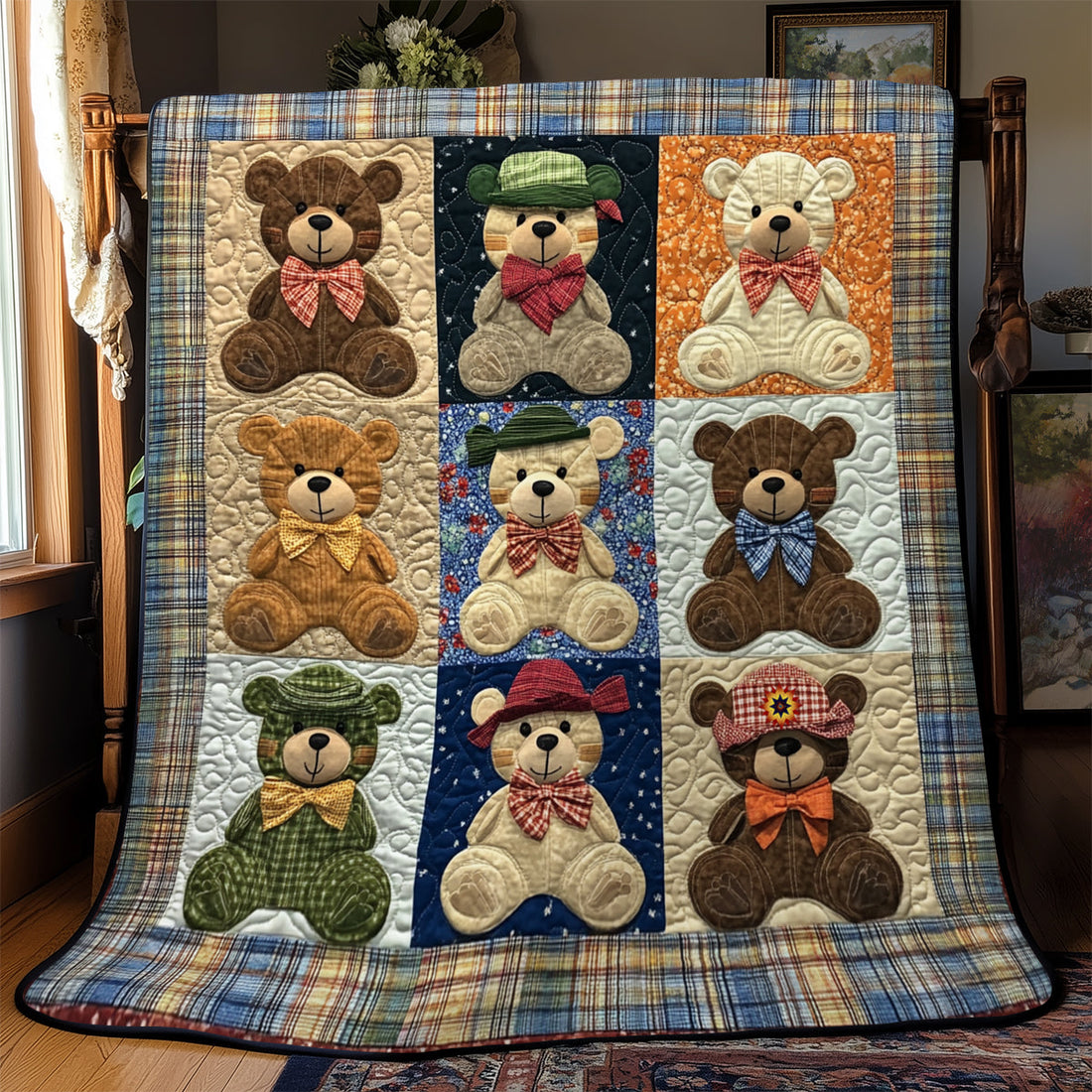 Cute Bear Quilt Blanket