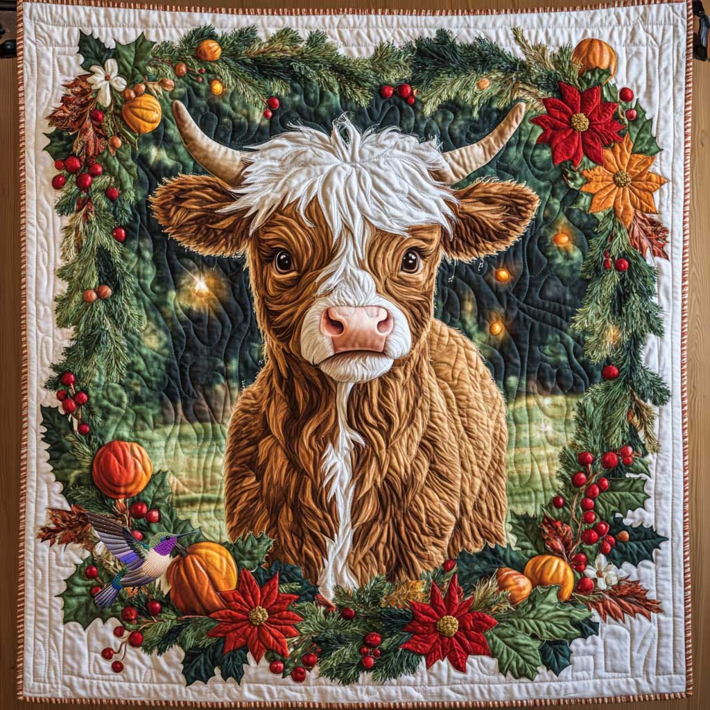 Bison Christmas Quilt Blanket