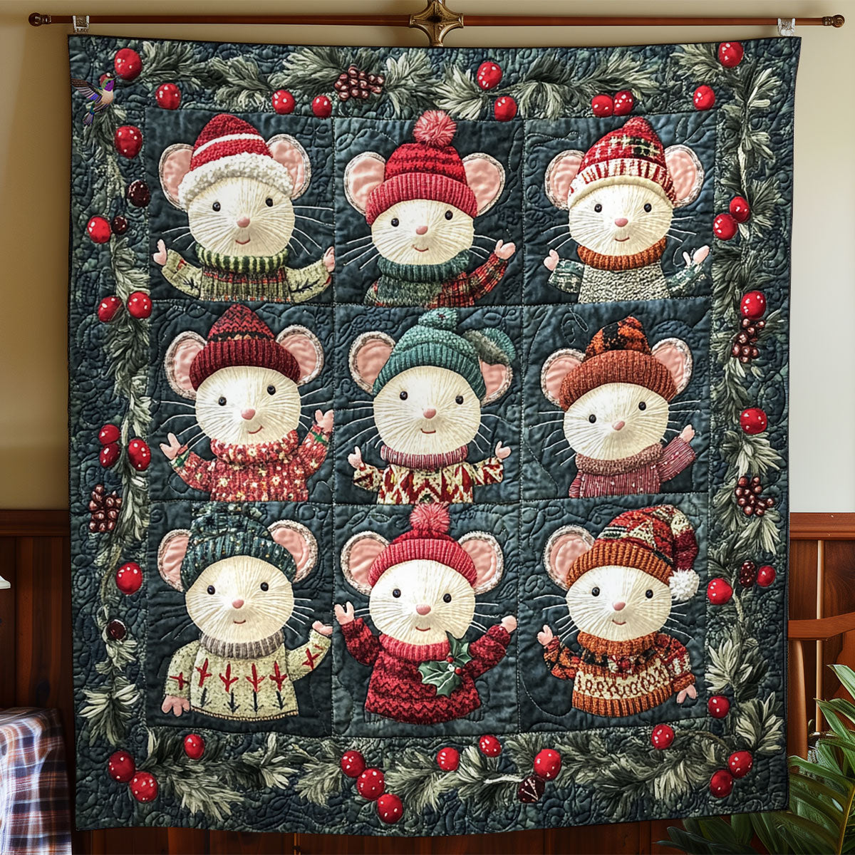Christmas Mouse Quilt Blanket