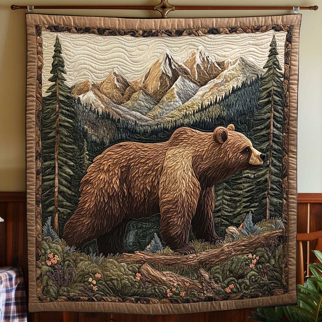 Brown Bear Woodland Comfort Quilt Blanket