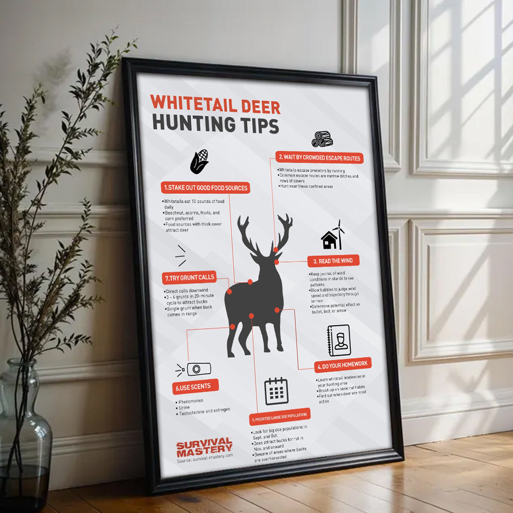 Whitetail Deer Hunting Tips Canvas Poster – Perfect Decor for Hunters – Boost Your Success in the Field