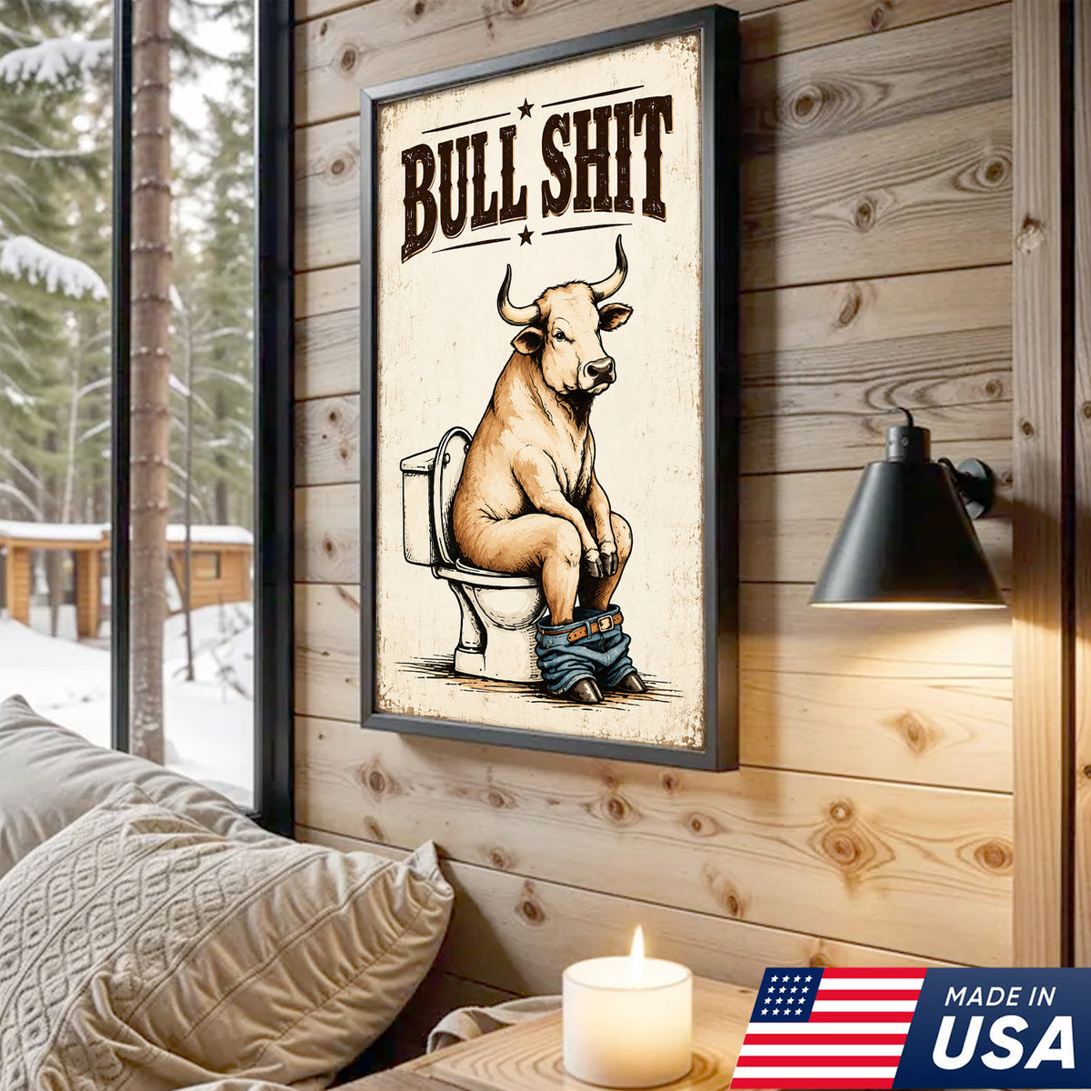 Bullshit Bathroom Humor Canvas