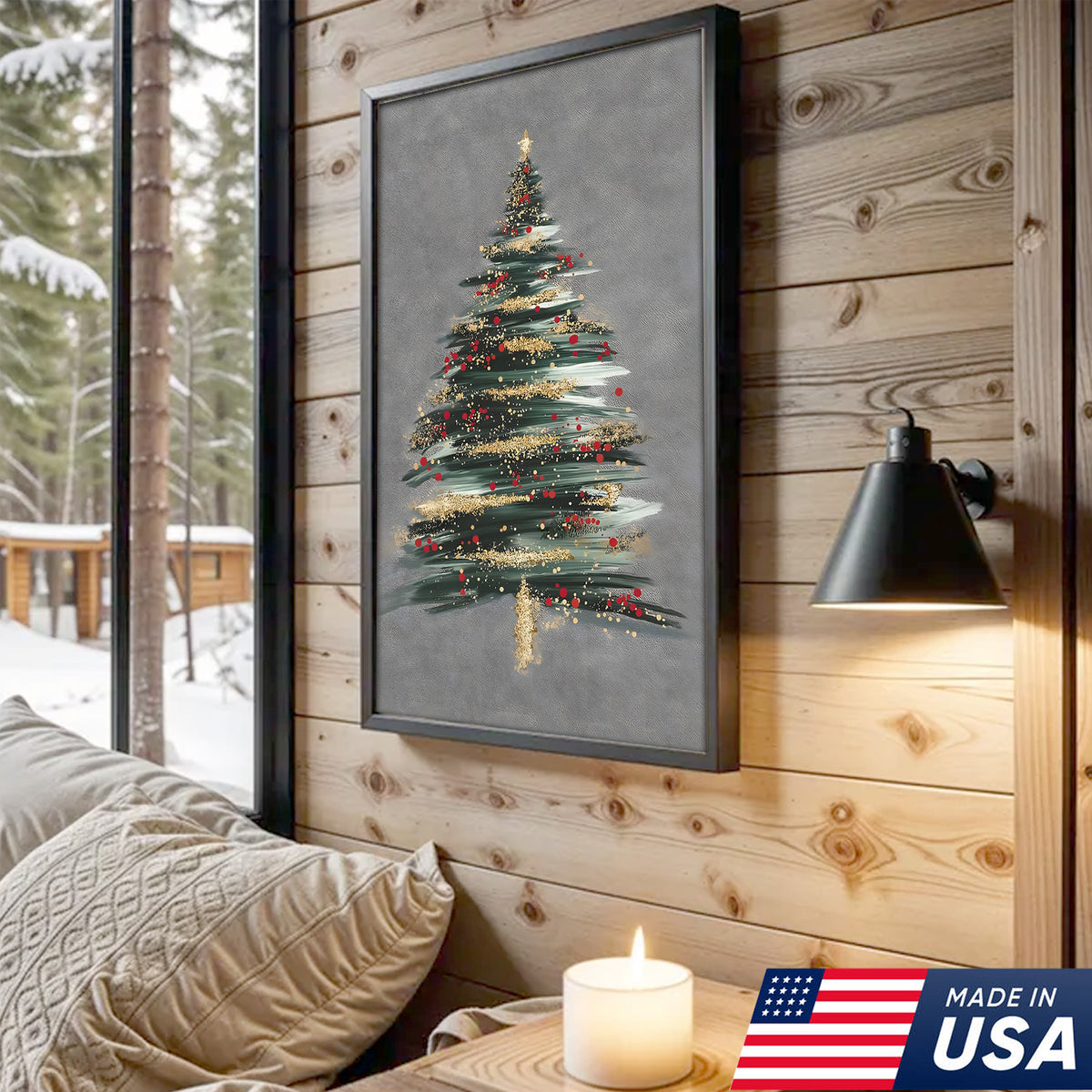 Golden Noel Christmas Canvas