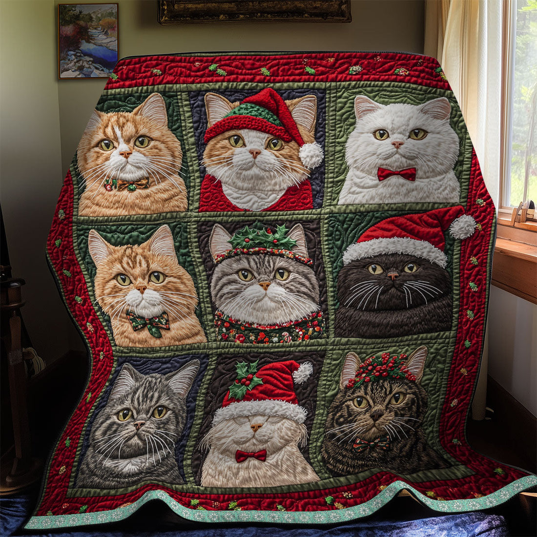 Cat Noel Quilt Blanket