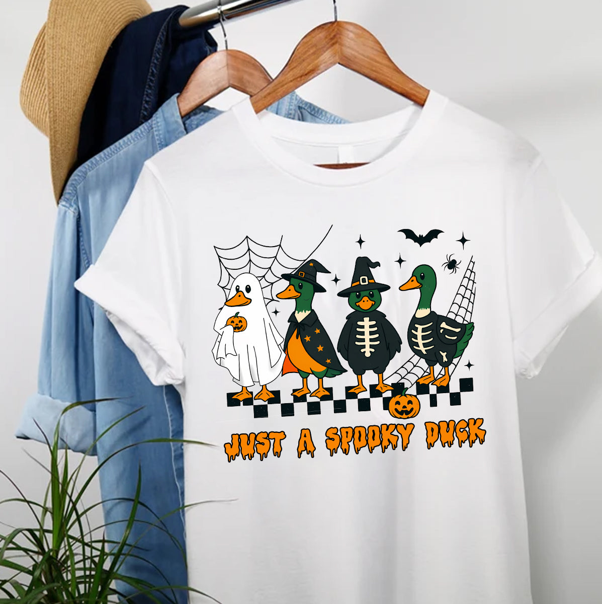 Just A Spooky Duck T-Shirt - Funny Halloween Duck Design | Perfect for Halloween Lovers & Duck Enthusiasts