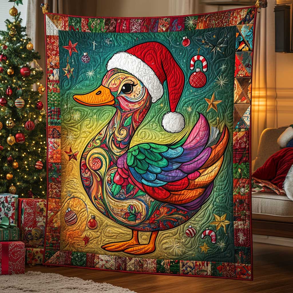 Rebel Duck Christmas Woodland Comfort Quilt Blanket