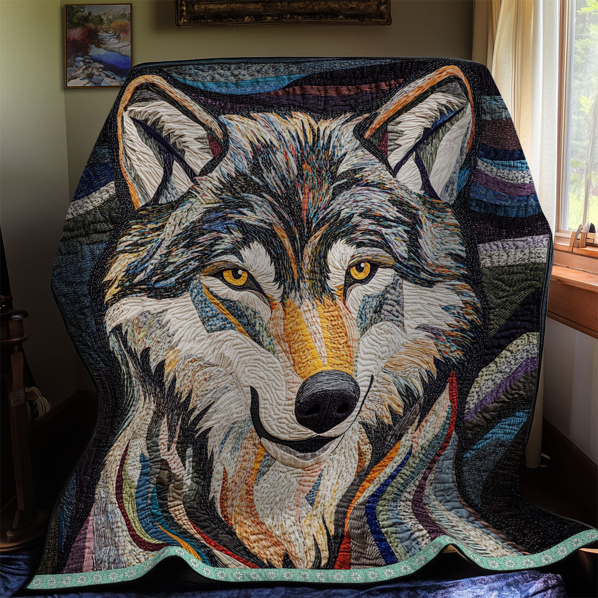 Wolf Evergreen Dreams Quilt Blanket