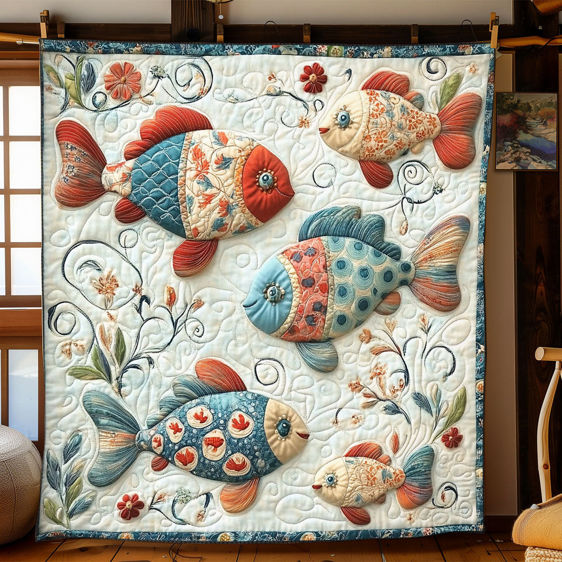 Fish Tale Bliss Cozy Retreat Quilt Blanket