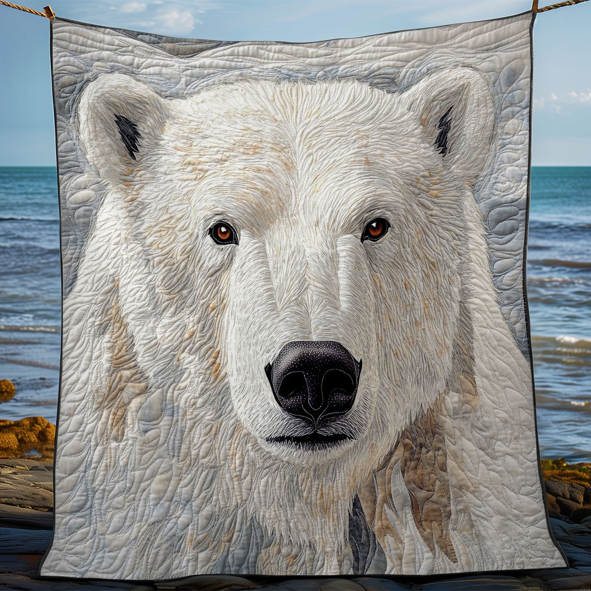 Portrait Polar Bear Quilt Blanket
