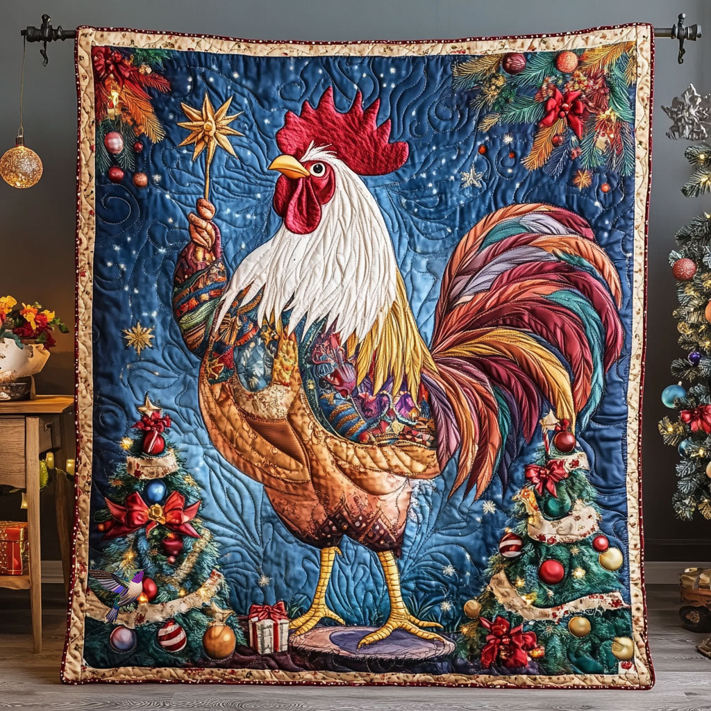 Christmas Circus Artist Chicken Quilt Blanket