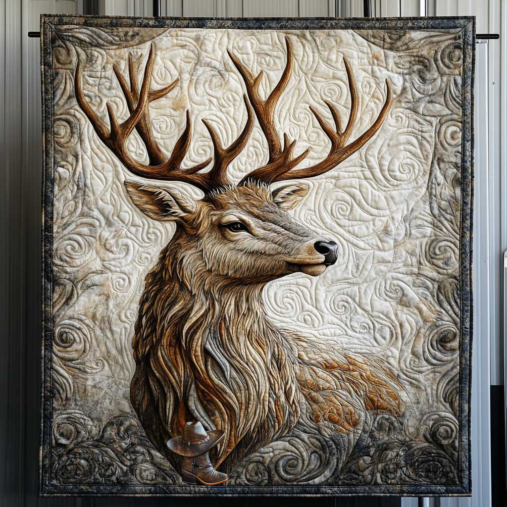 Mysterious Stag Quilt Blanket