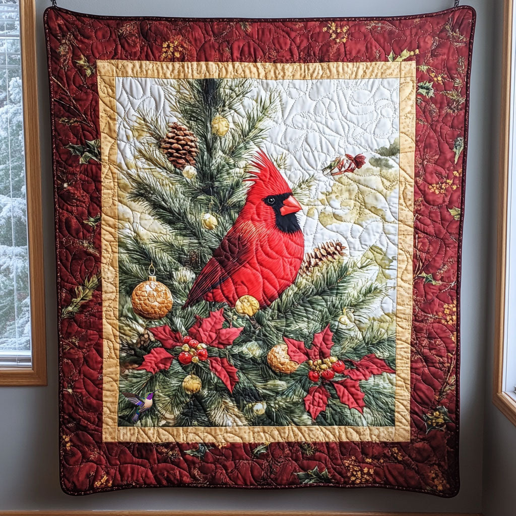 Christmas Of Bird Quilt Blanket