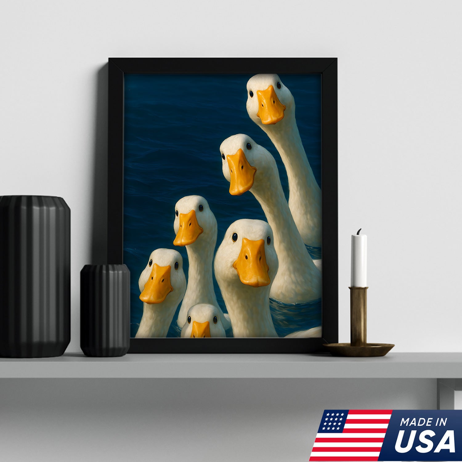 Funny Duck Canvas Wall Art – Quirky Farmhouse & Hunting Cabin Decor, Perfect Gift for Hunters