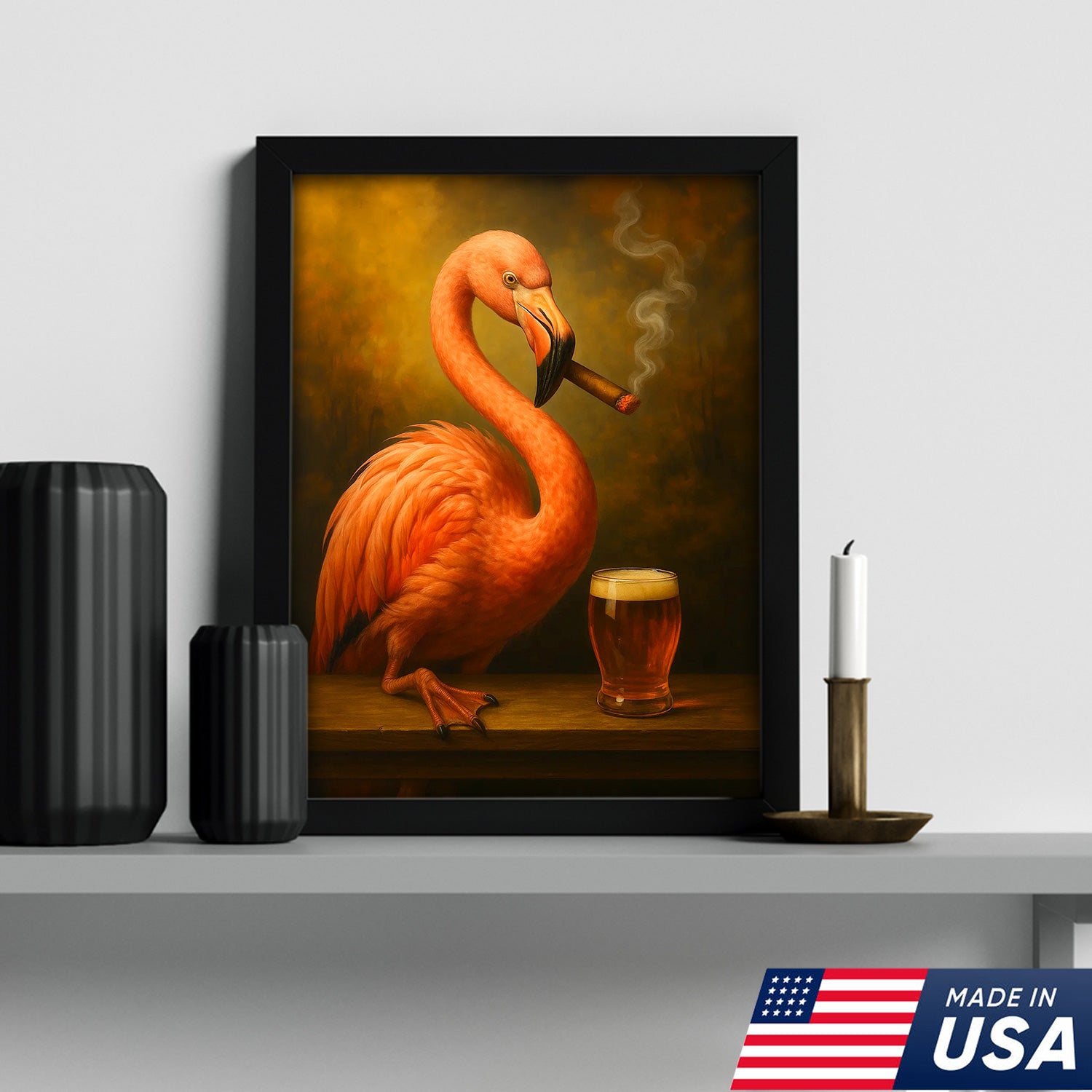 Whimsical Flamingo Canvas Wall Art - Bold Tropical Bird Design for Modern Home Decor - Unique Animal Artwork