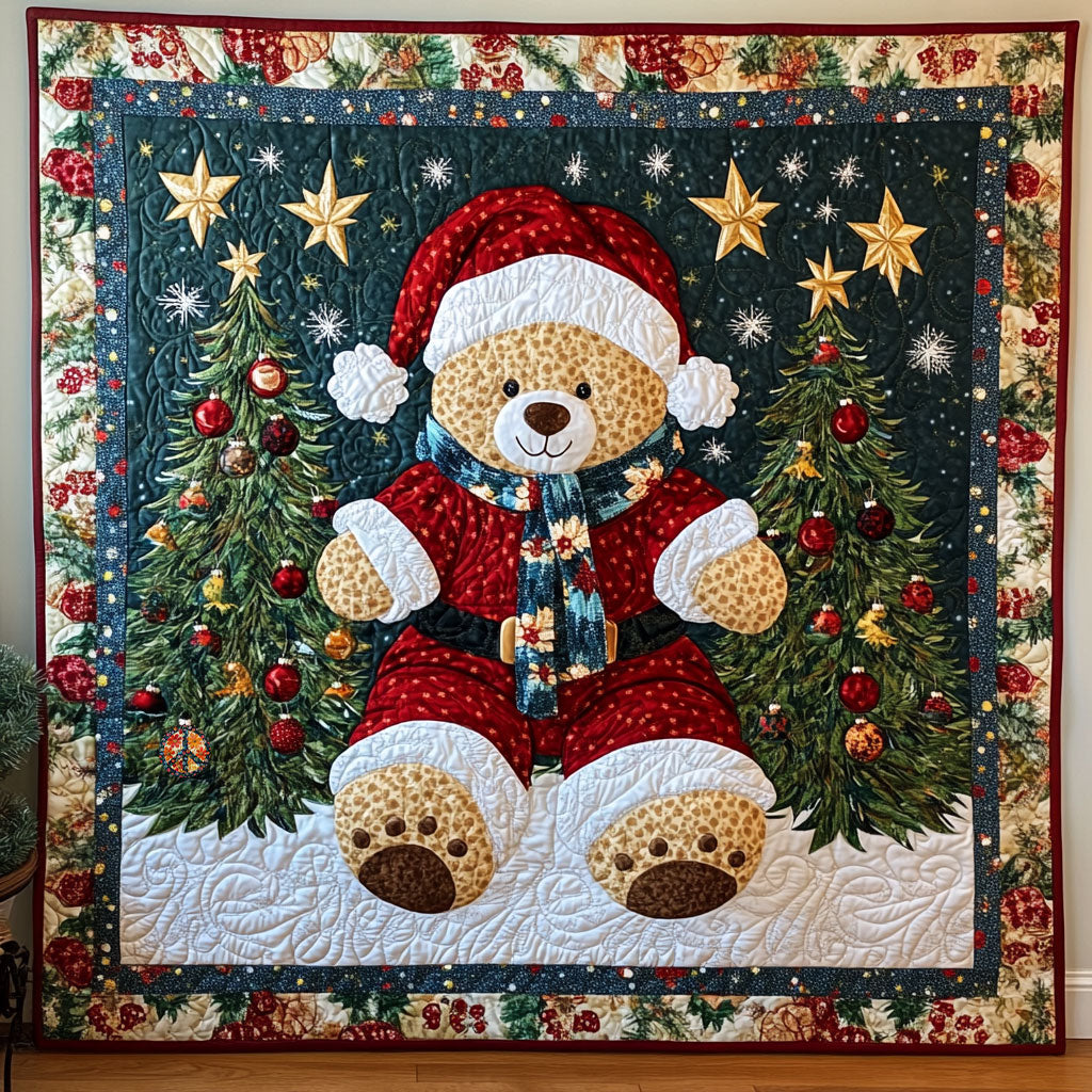Christmas Bear Gentle Dreams Quilt Blanket