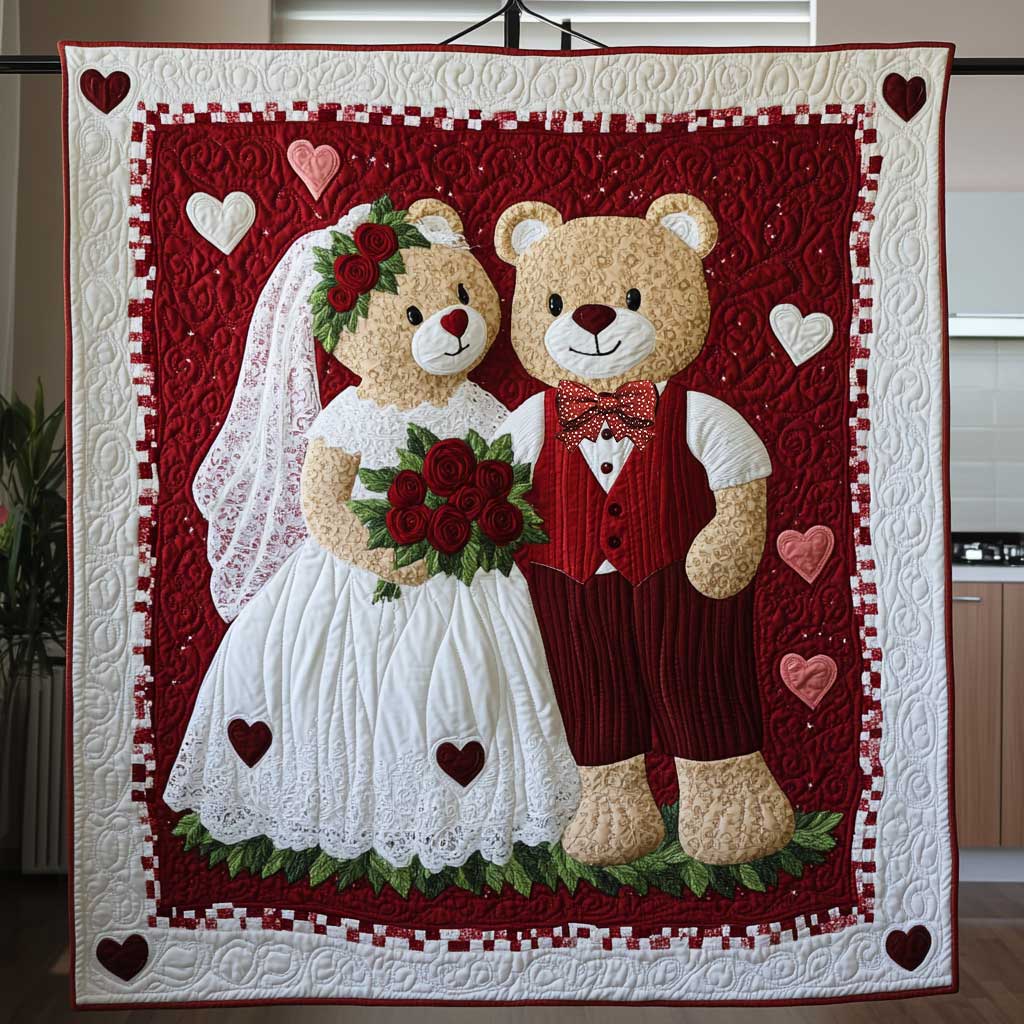 Teddy Bear's Happy Day Quilt Blanket