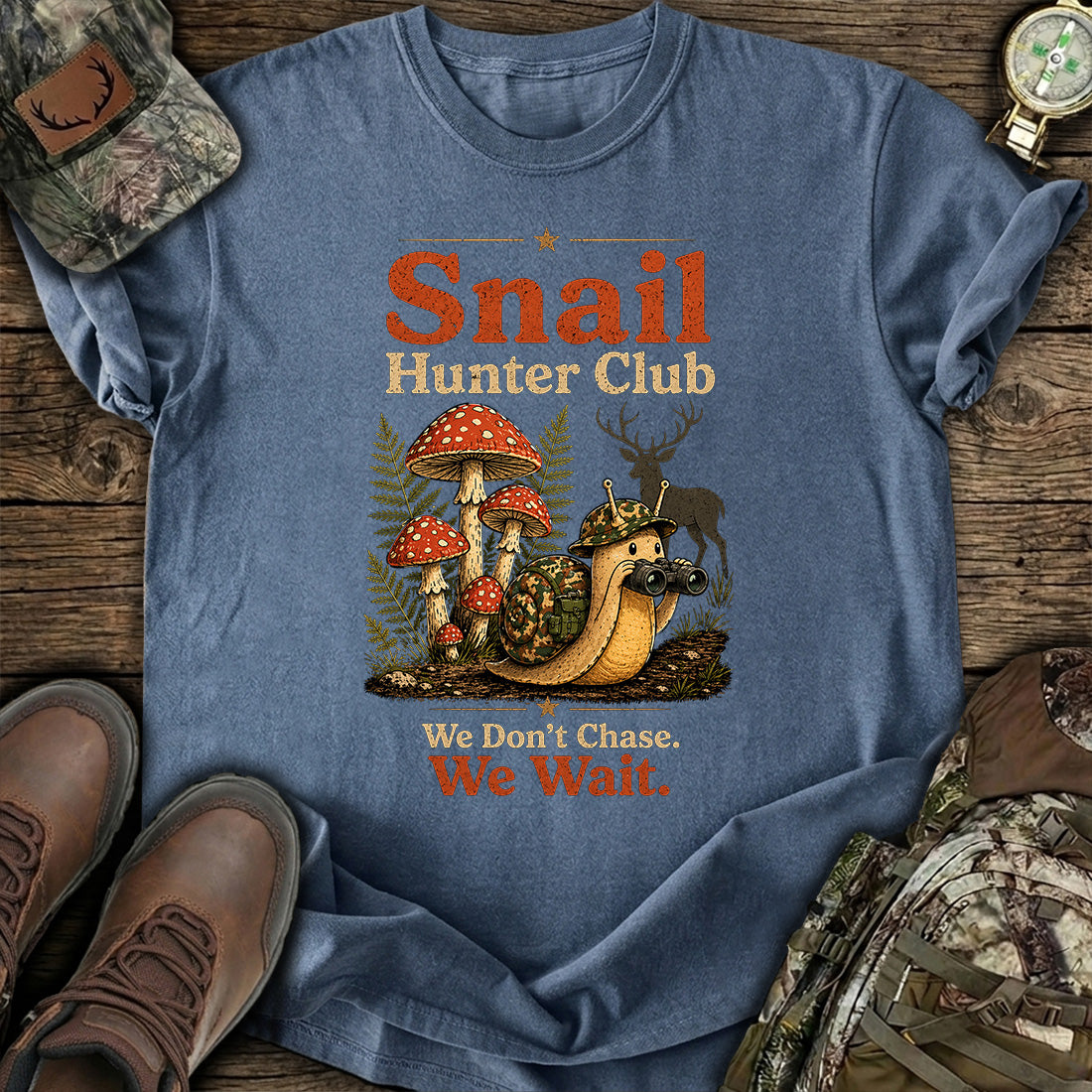 Snail Hunter Club Funny Hunting T-Shirt