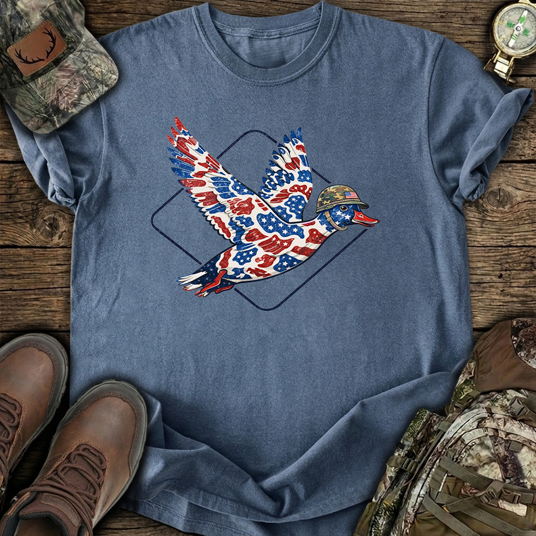 Patriotic Duck Hunting USA T-Shirt
