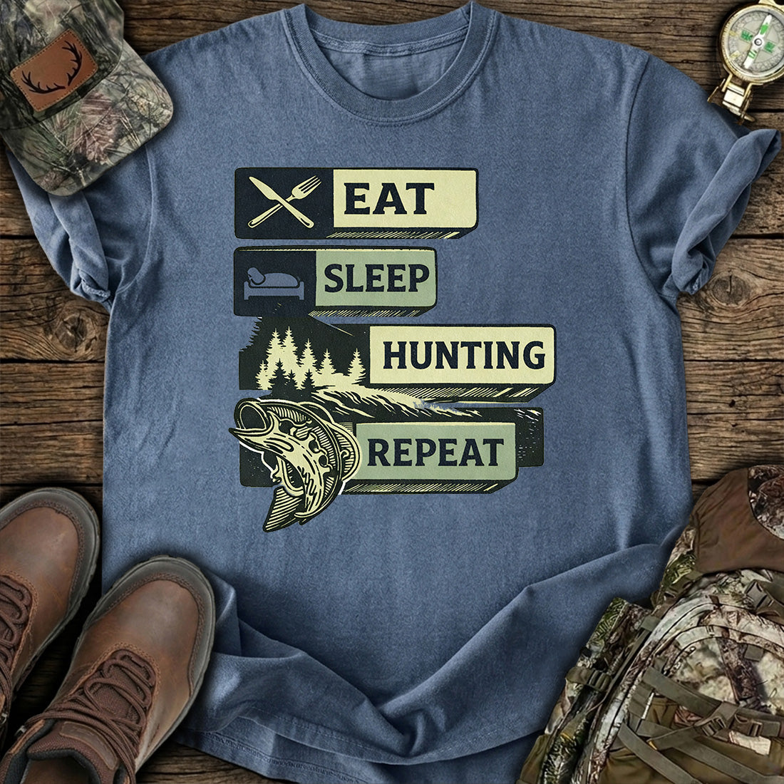 Eat Sleep Hunting Repeat T-Shirt