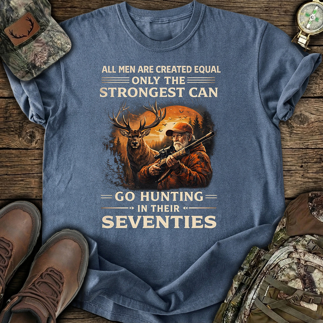 Hunting Seventies Strong Men T-Shirt