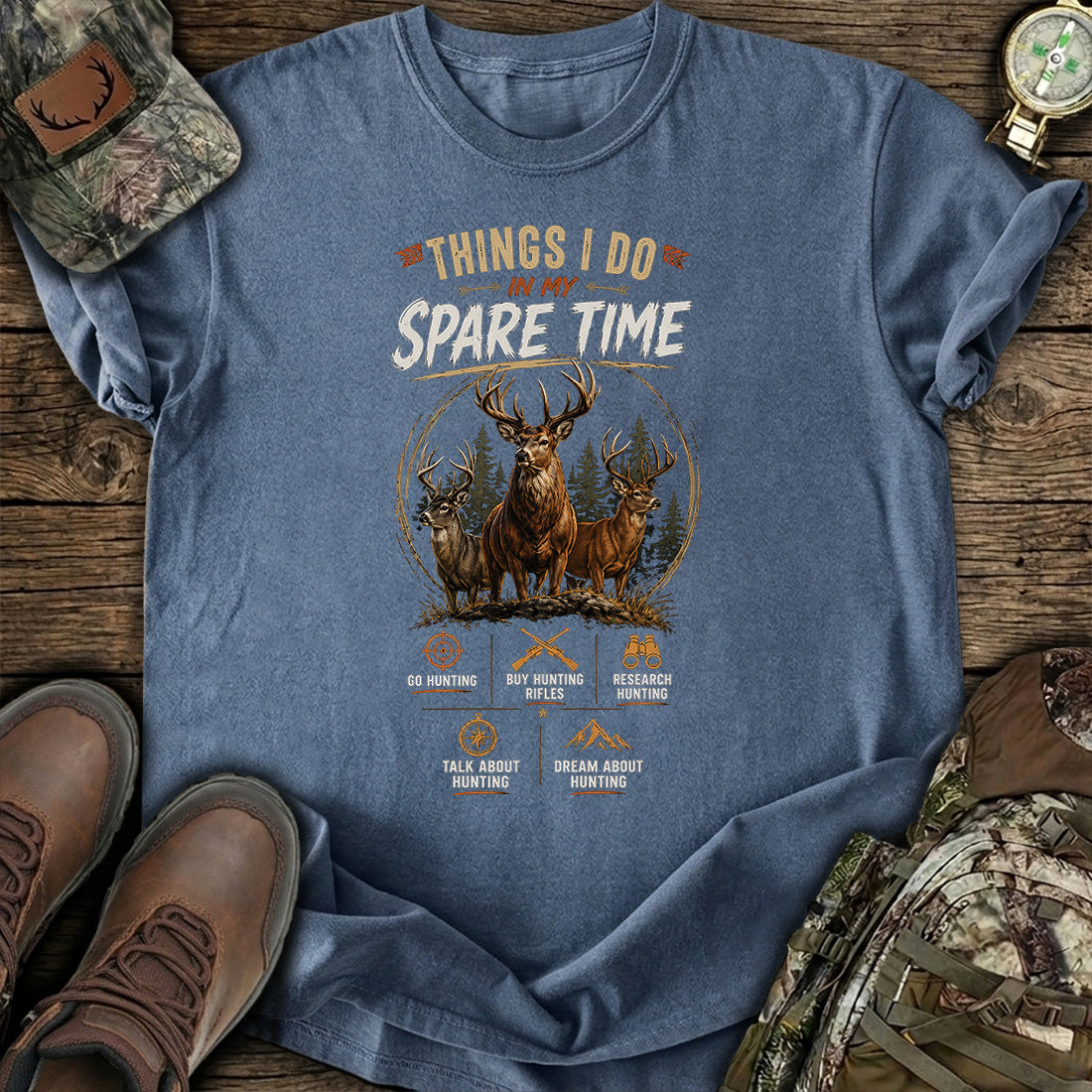 Hunting Spare Time Funny T-Shirt