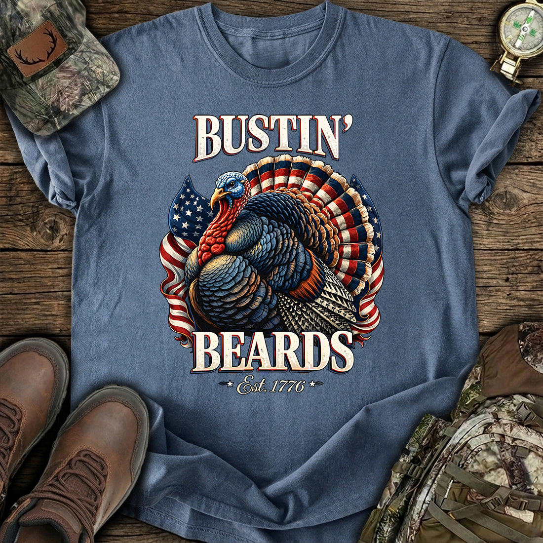 Turkey Hunting Bustin Beards T-Shirt