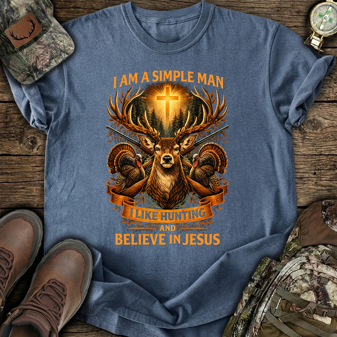 Hunting Jesus Simple Man T-Shirt