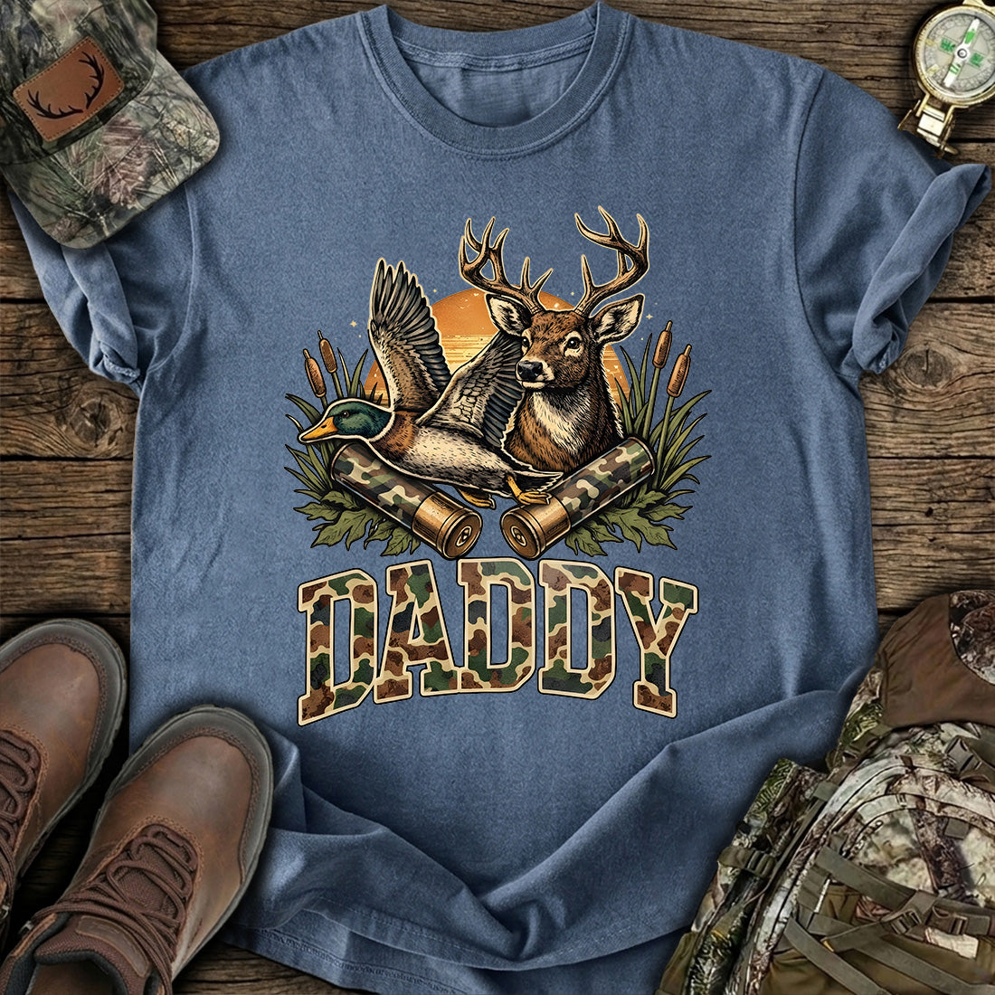 Hunting Daddy Deer Duck T-Shirt