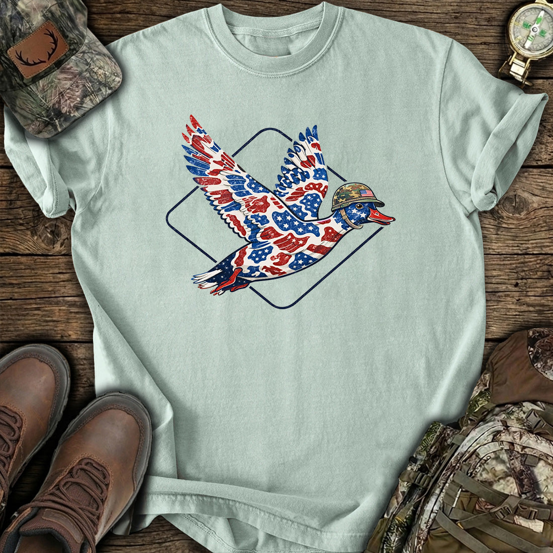 Patriotic Duck Hunting USA T-Shirt