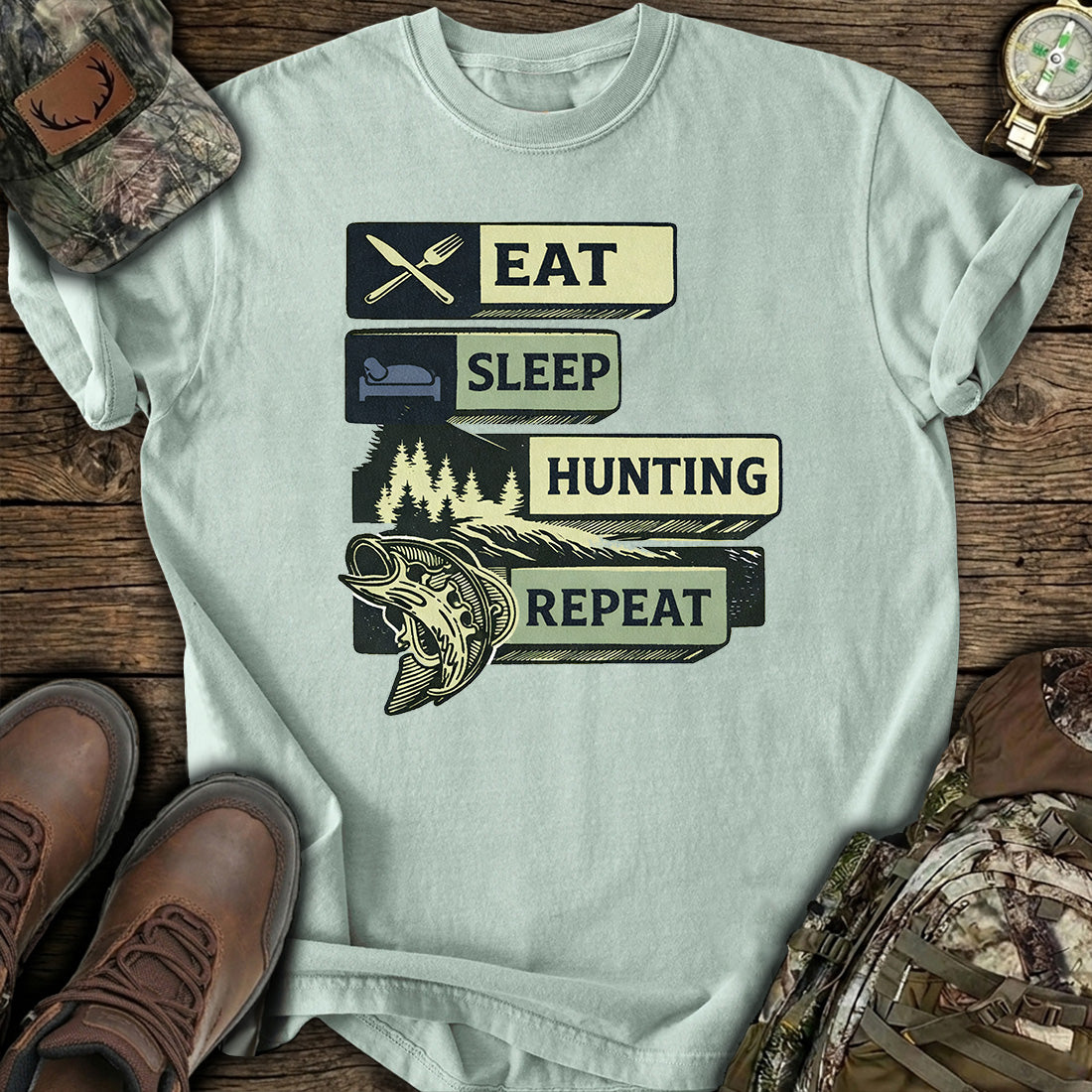 Eat Sleep Hunting Repeat T-Shirt