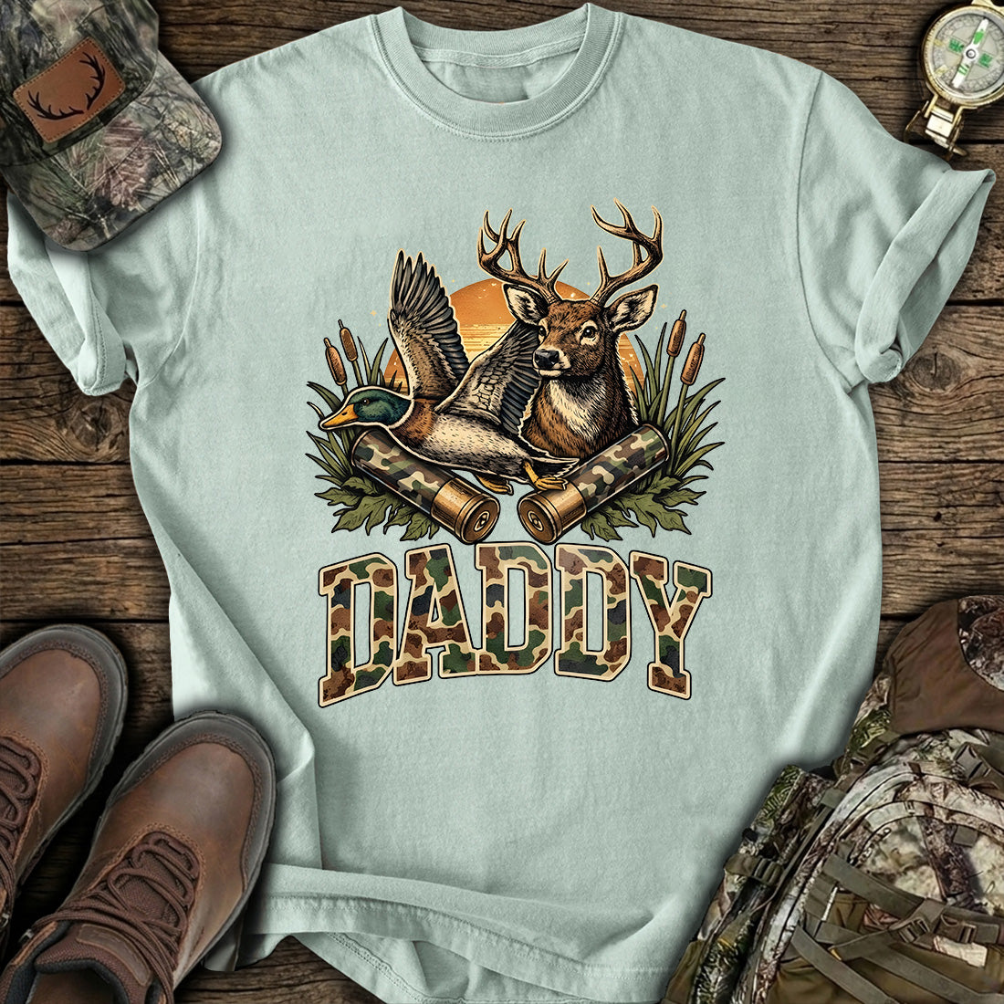 Hunting Daddy Deer Duck T-Shirt
