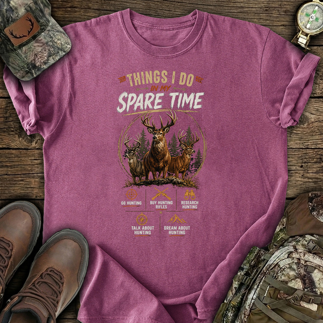 Hunting Spare Time Funny T-Shirt