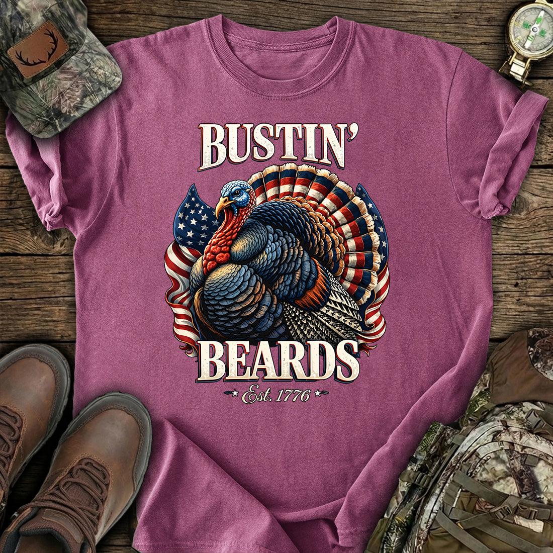 Turkey Hunting Bustin Beards T-Shirt