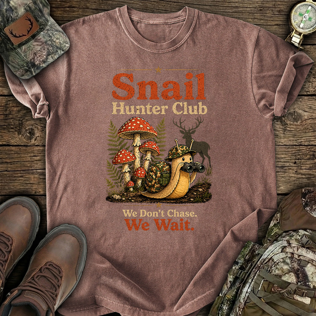 Snail Hunter Club Funny Hunting T-Shirt