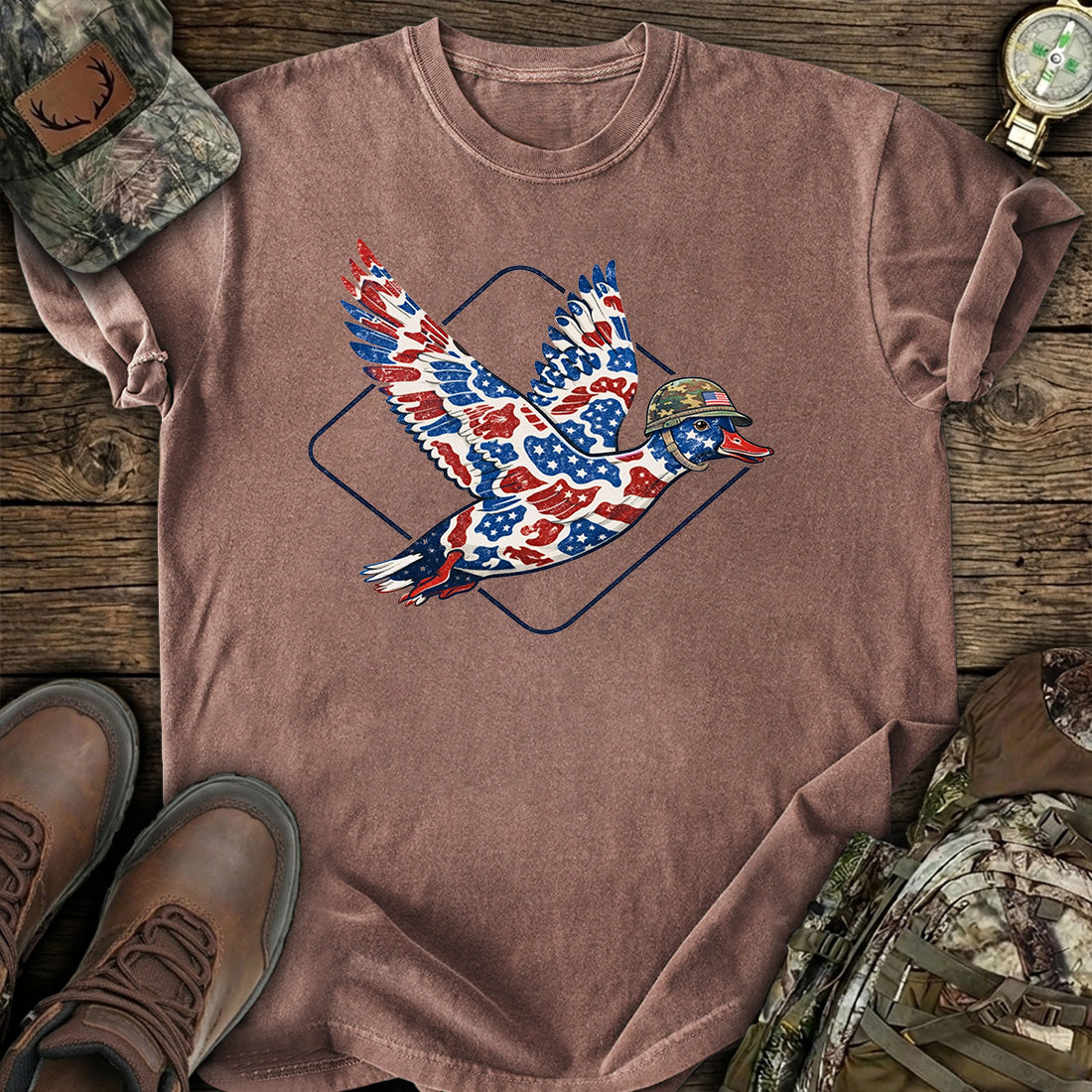 Patriotic Duck Hunting USA T-Shirt
