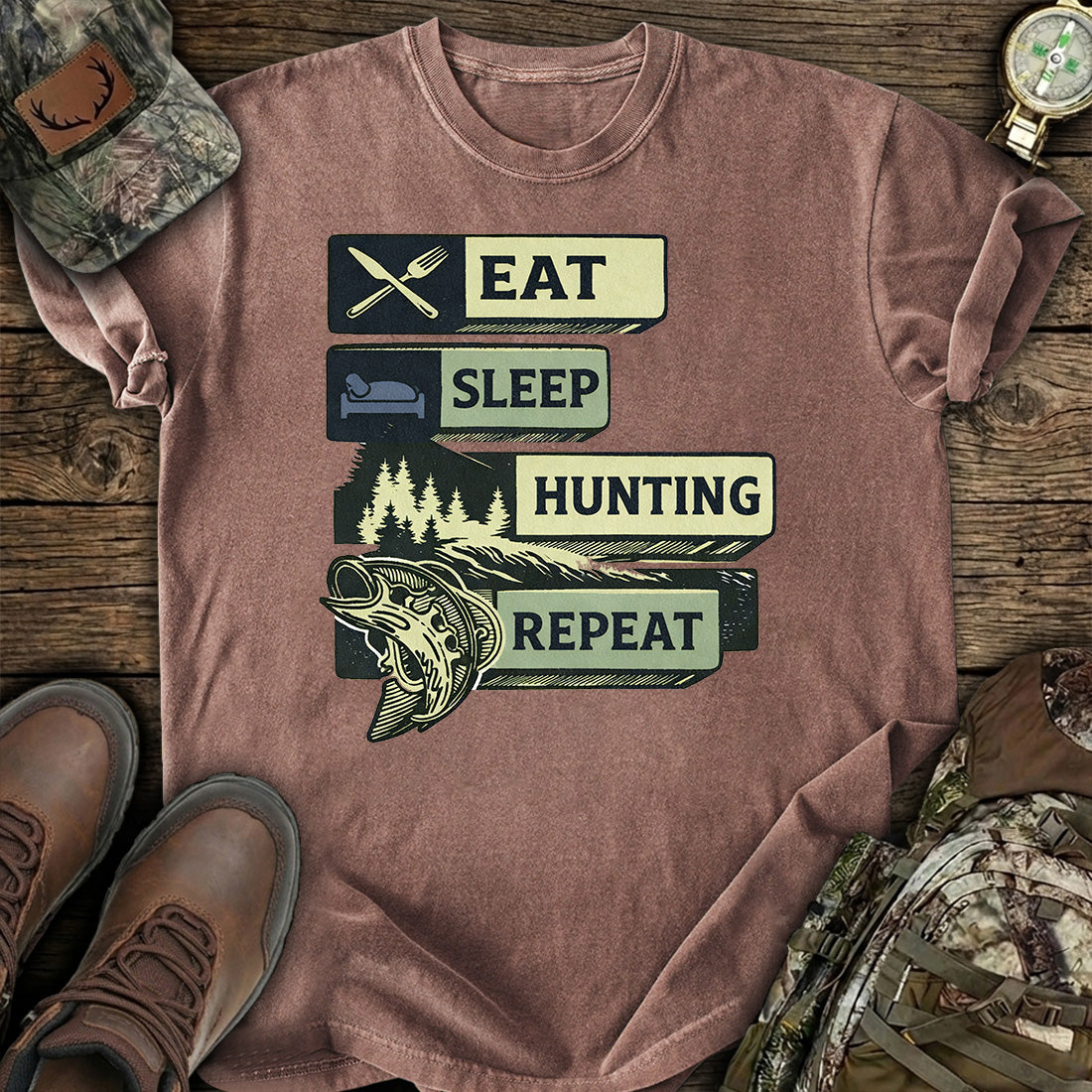 Eat Sleep Hunting Repeat T-Shirt