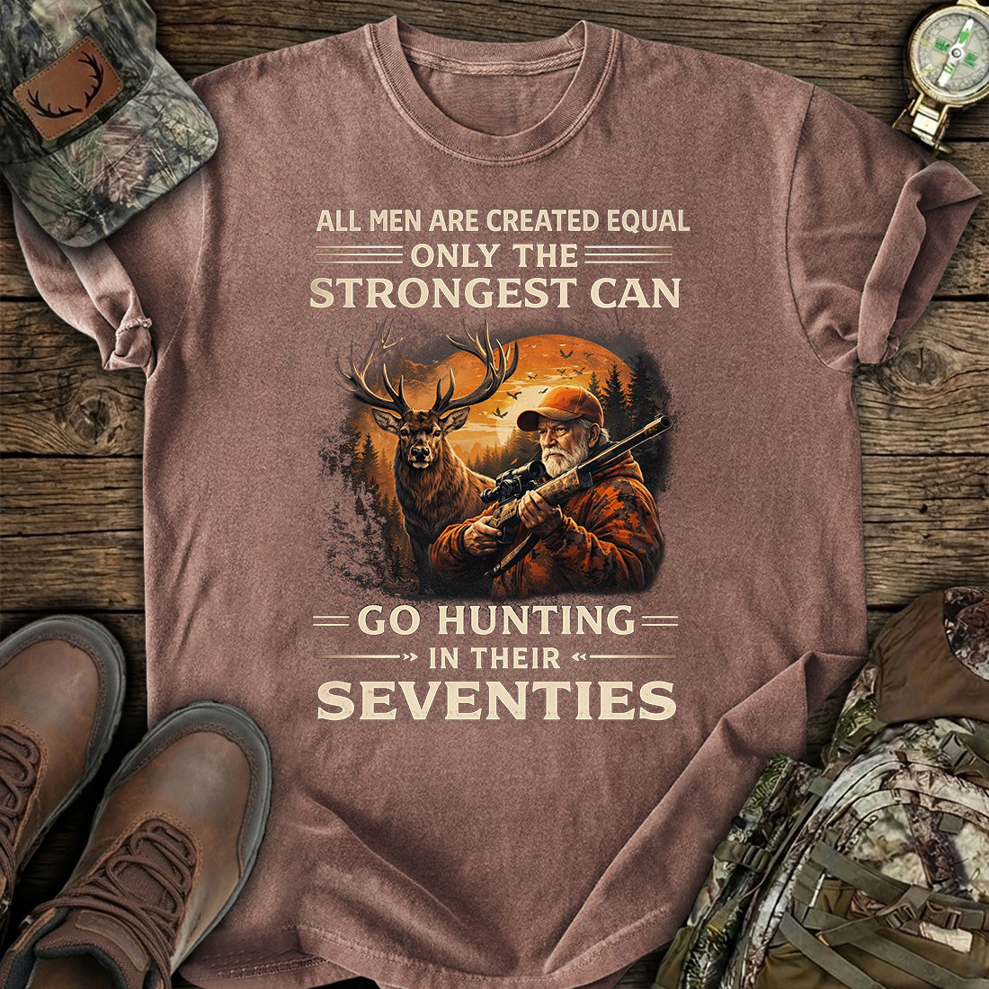 Hunting Seventies Strong Men T-Shirt
