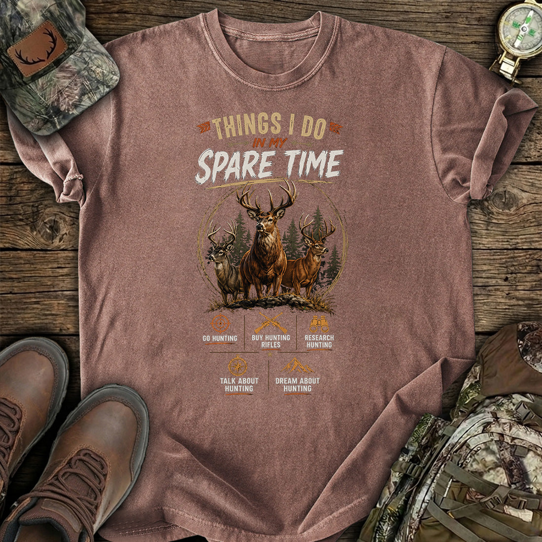 Hunting Spare Time Funny T-Shirt