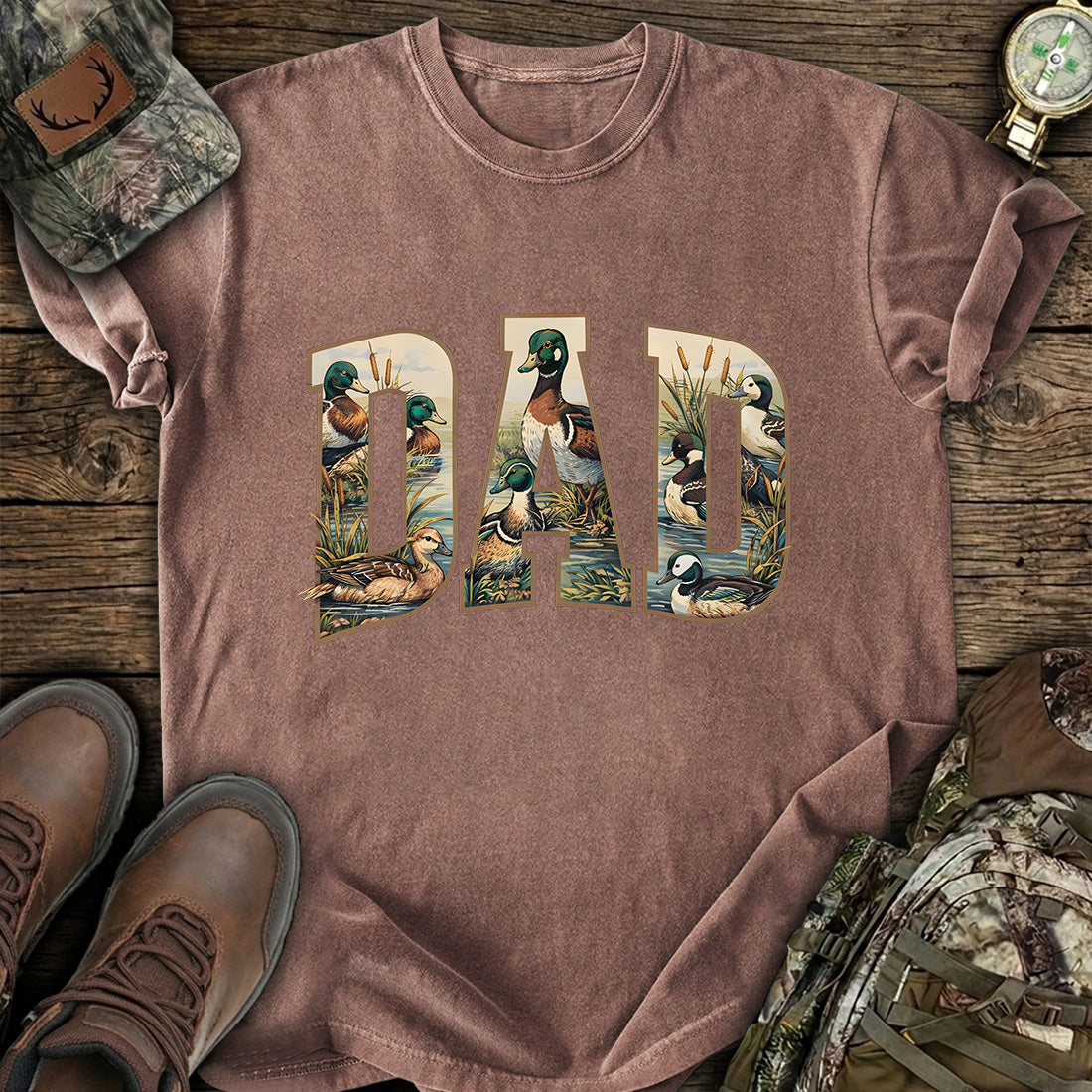 Duck Hunting Dad Camo T-Shirt