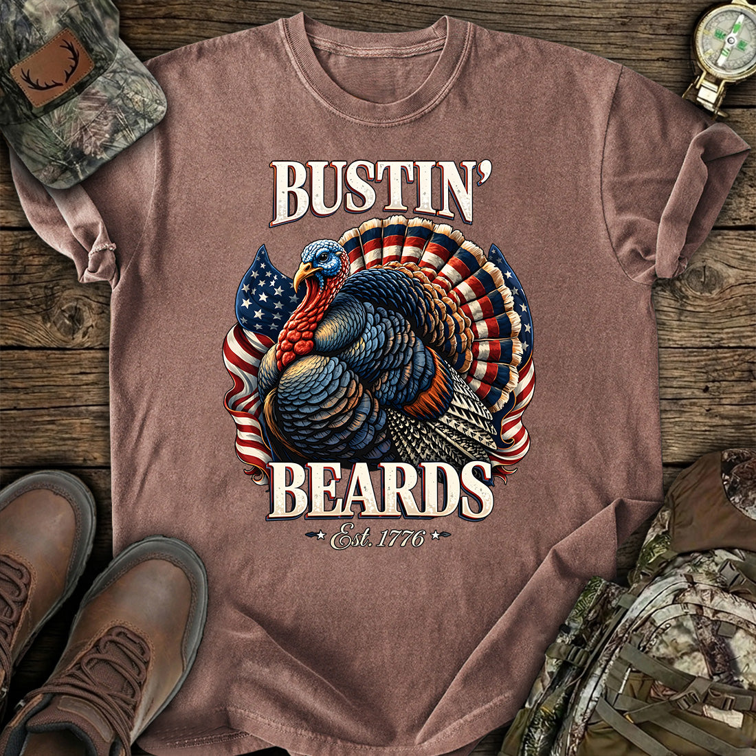 Turkey Hunting Bustin Beards T-Shirt