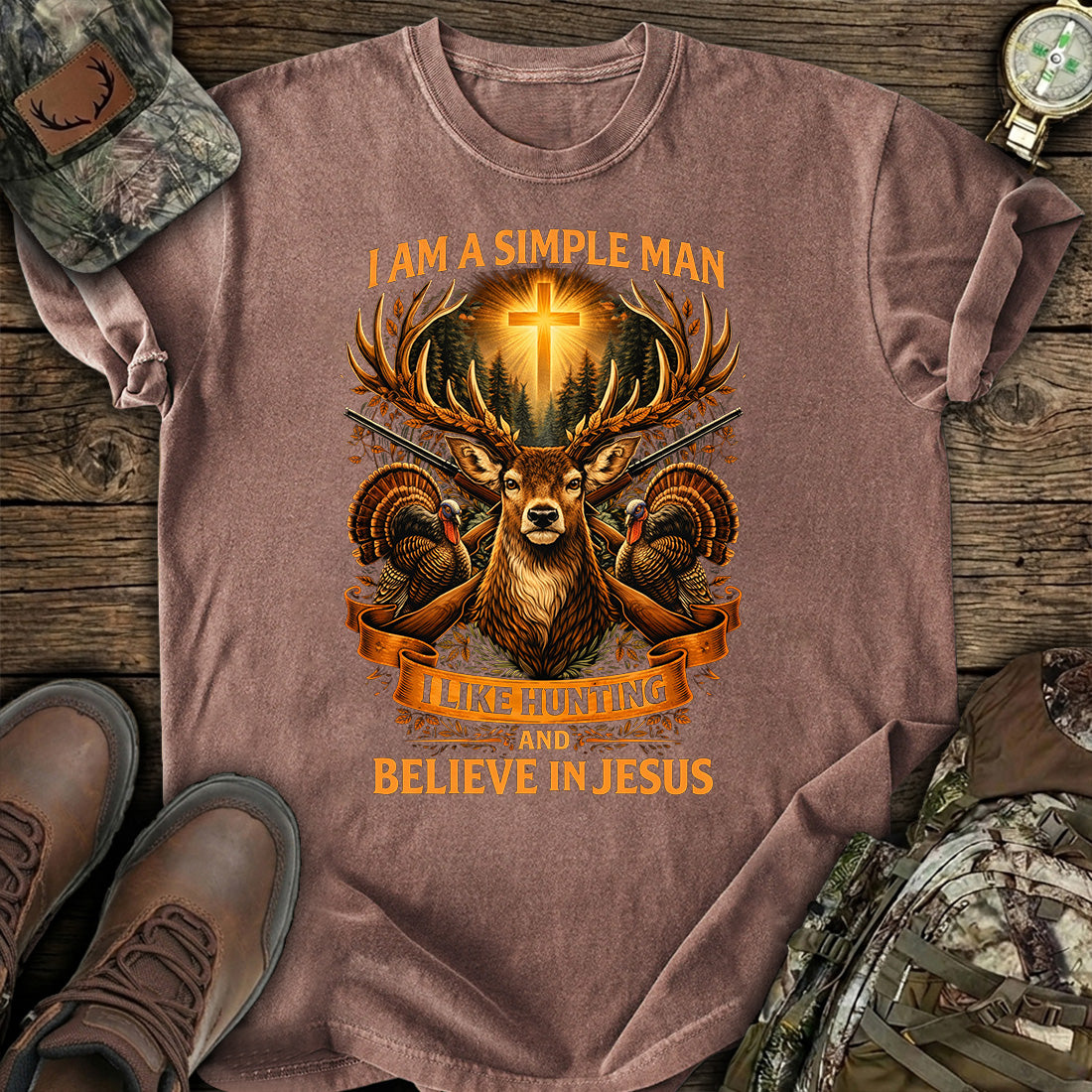 Hunting Jesus Simple Man T-Shirt