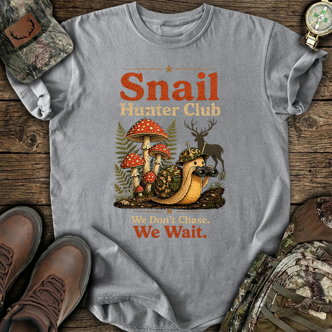 Snail Hunter Club Funny Hunting T-Shirt