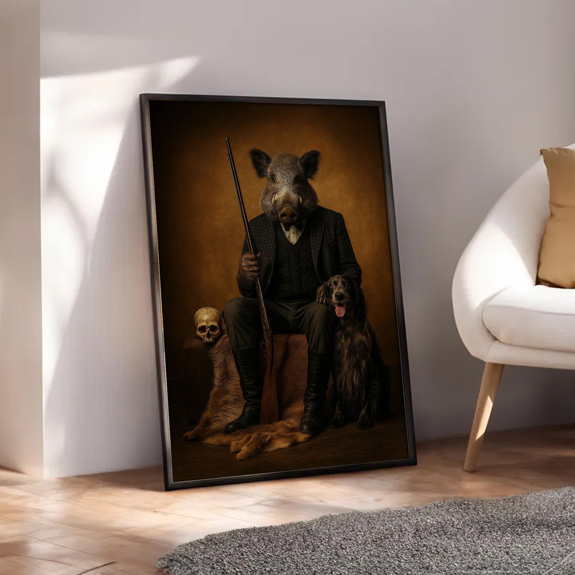 Boar Hunter Canvas Wall Art – Perfect Gift for Men Who Love Wildlife & Adventure