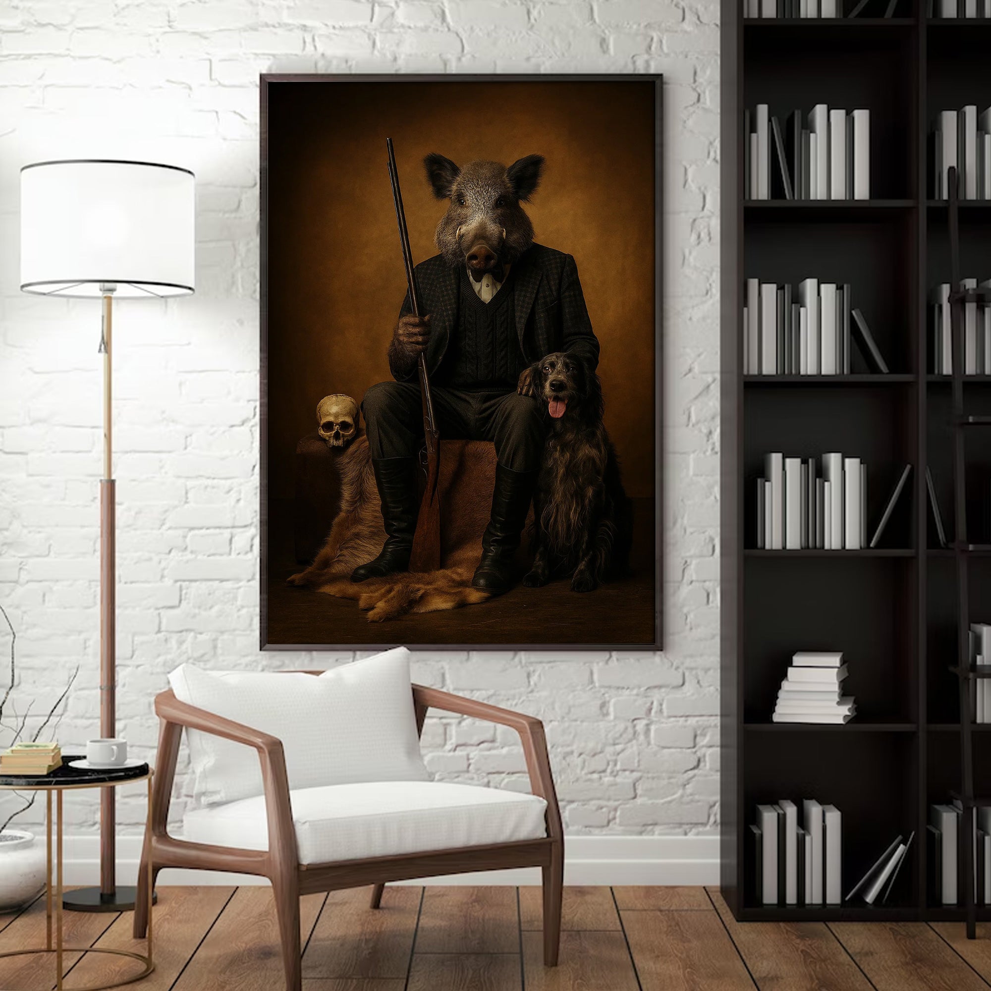 Boar Hunter Canvas Wall Art – Perfect Gift for Men Who Love Wildlife & Adventure