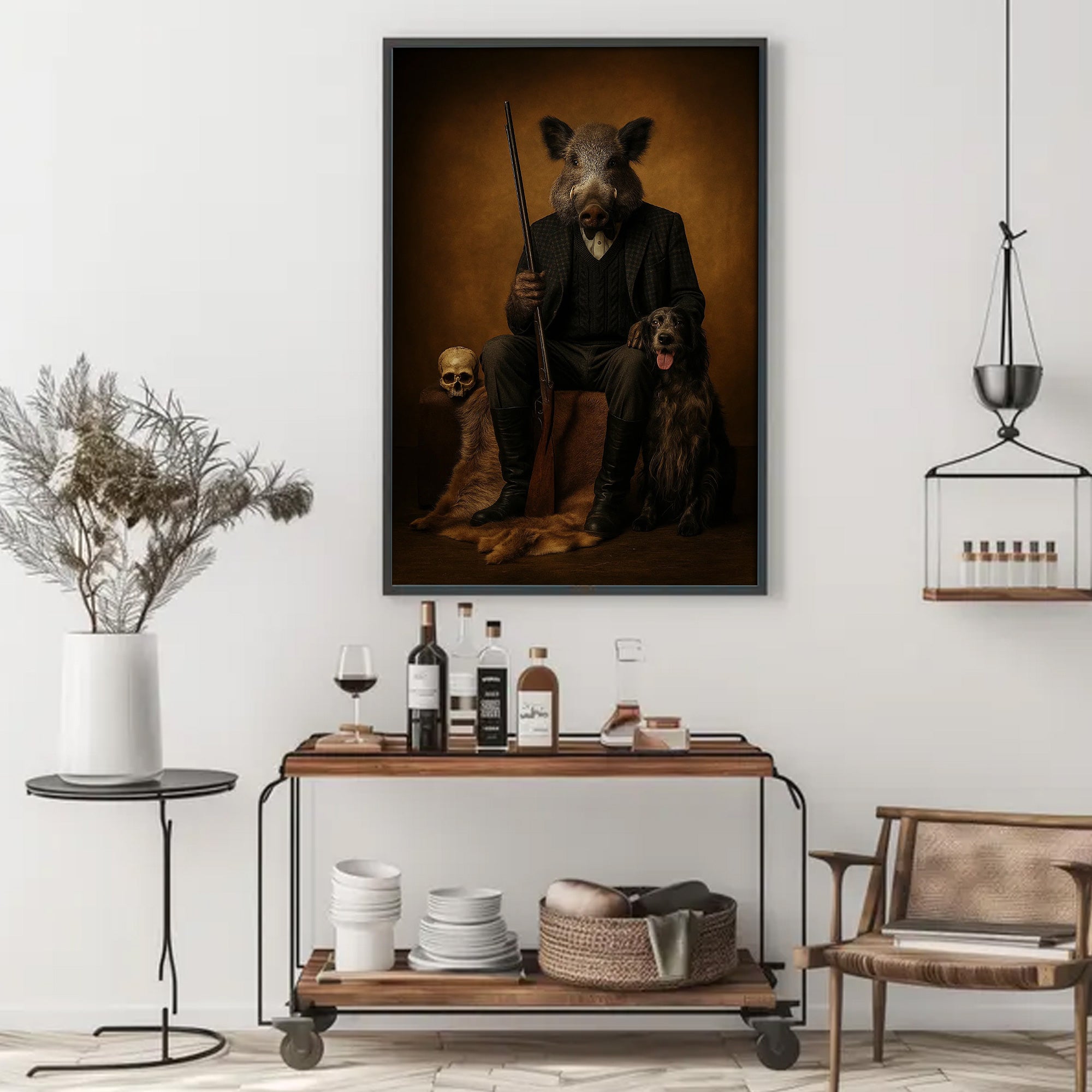 Boar Hunter Canvas Wall Art – Perfect Gift for Men Who Love Wildlife & Adventure