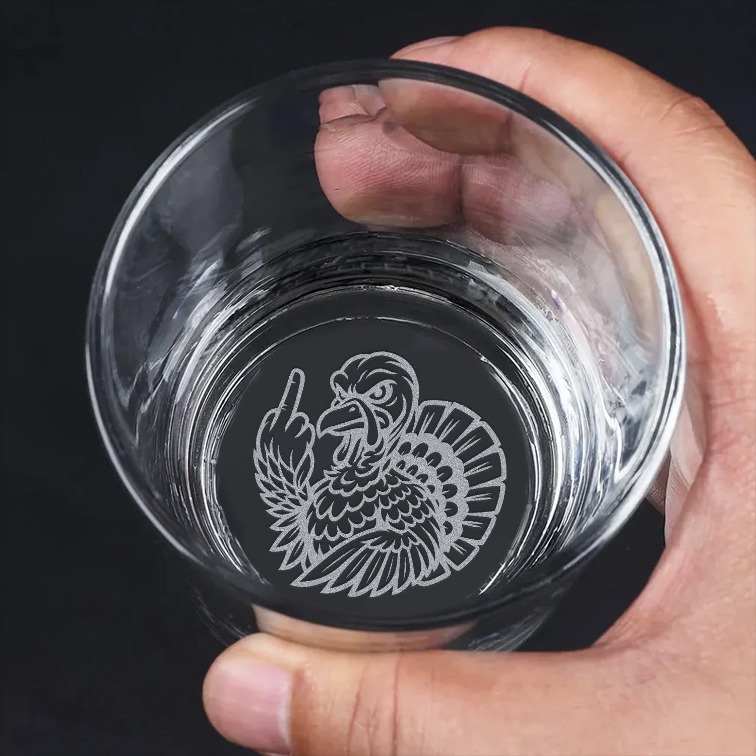 Badass Turkey Engraved Whiskey Glass – Funny Hunting Whiskey Glass 2025 Limited Edition for Hunters & Whiskey Lovers