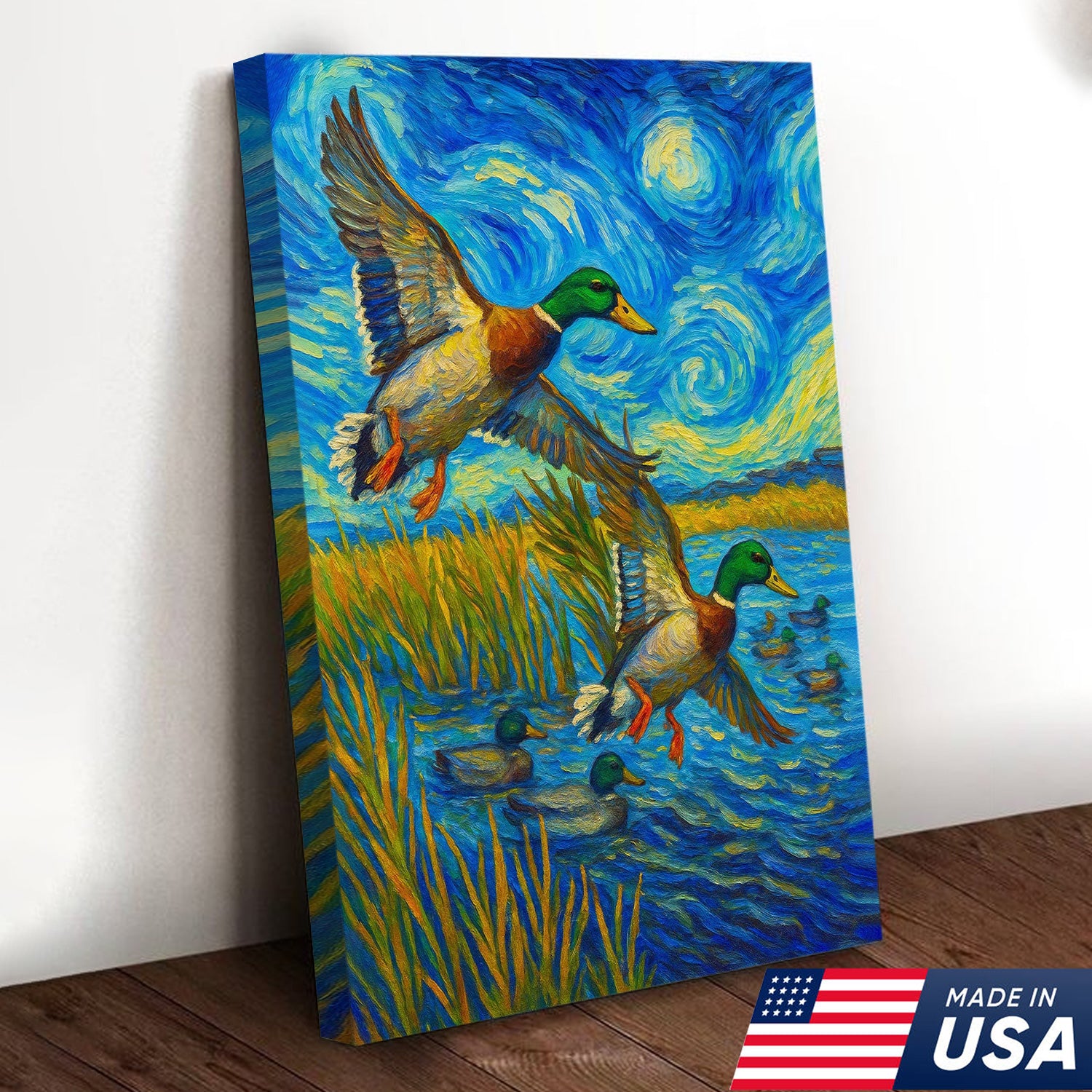 Mallard Duck Hunting Canvas Wall Art – Flying Ducks Rustic Decor