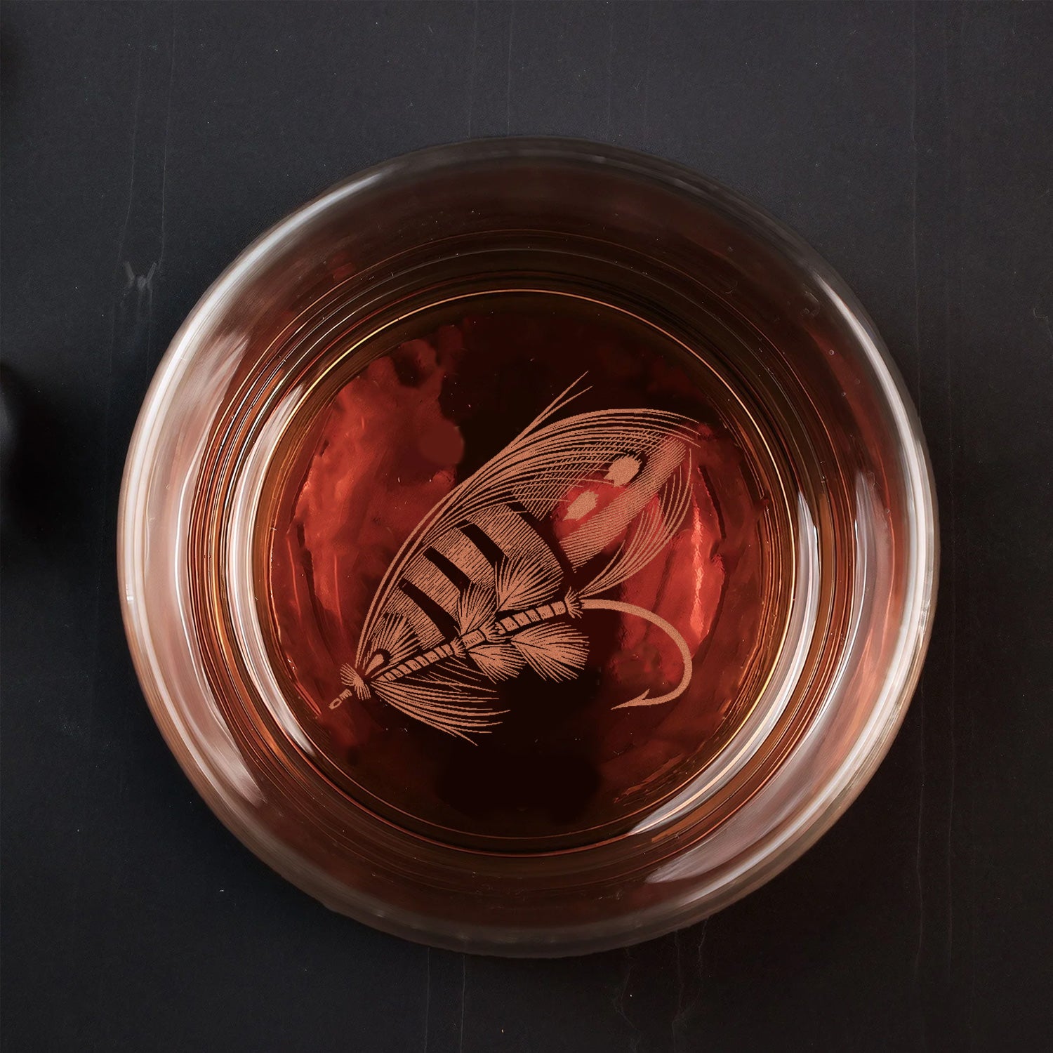 Fly Fishing Engraved Whiskey Glass – Whiskey Glass for Men, Fishermen & Whiskey Lovers