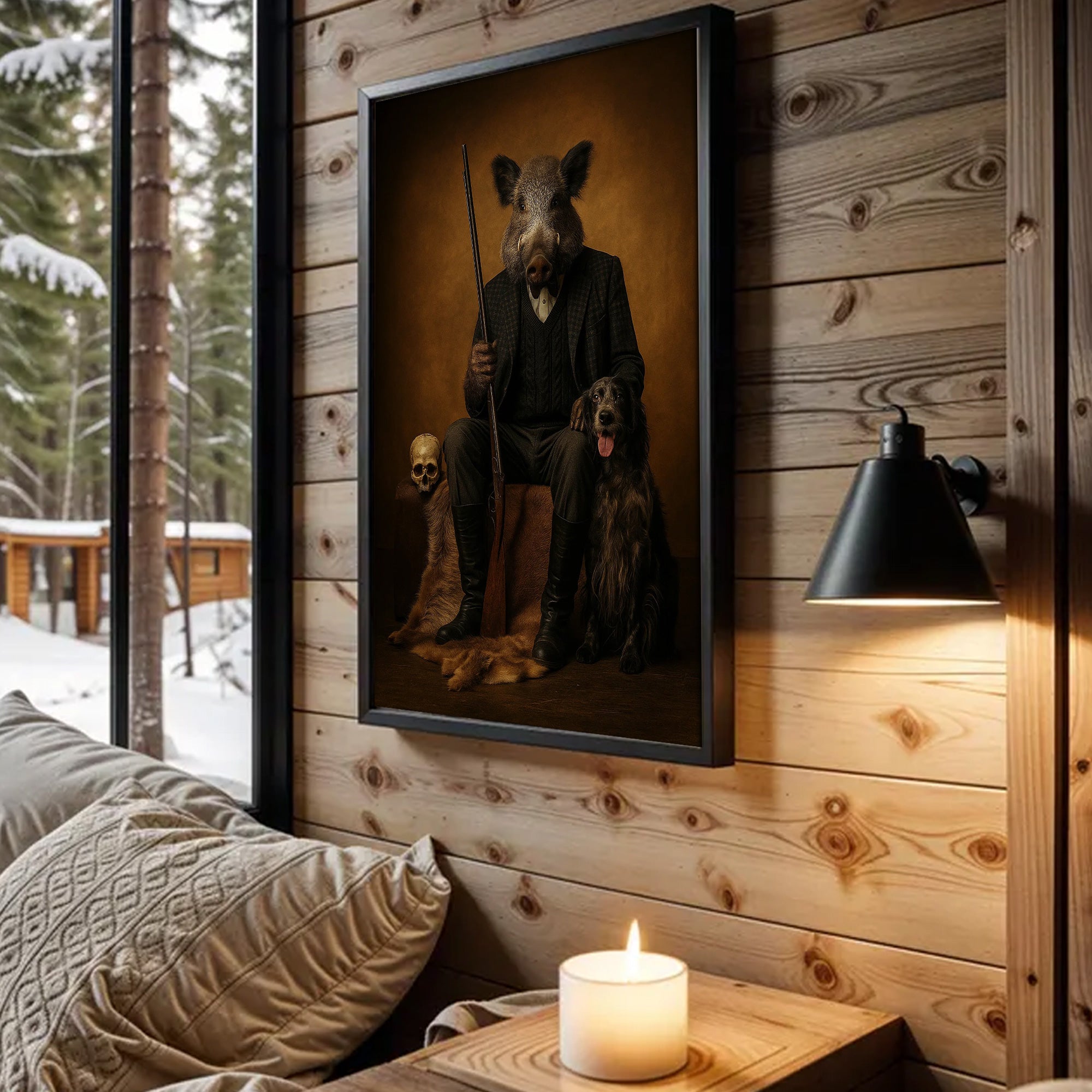 Boar Hunter Canvas Wall Art – Perfect Gift for Men Who Love Wildlife & Adventure
