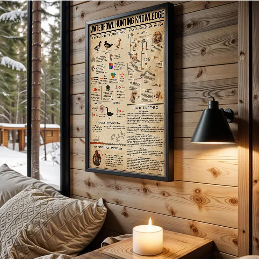 Waterfowl Hunting Canvas – Duck Hunting Knowledge Wall Art for Cabin, Lodge, Man Cave
